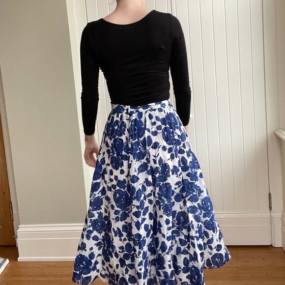 MaxMara Blue Floral Maxi Skirt - Picture 6 of 11